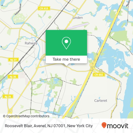 Mapa de Roosevelt Blair, Avenel, NJ 07001
