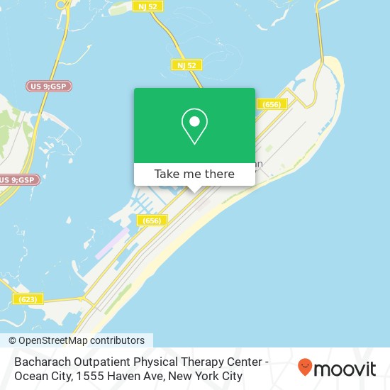 Mapa de Bacharach Outpatient Physical Therapy Center - Ocean City, 1555 Haven Ave