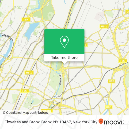 Mapa de Thwaites and Bronx, Bronx, NY 10467
