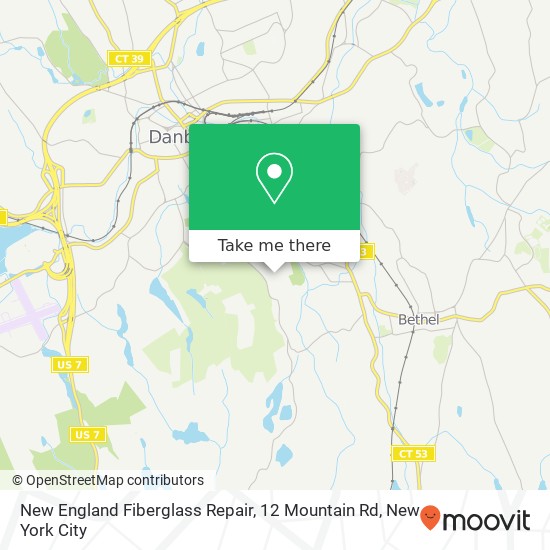 Mapa de New England Fiberglass Repair, 12 Mountain Rd