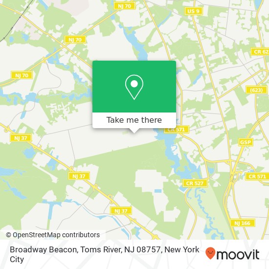 Mapa de Broadway Beacon, Toms River, NJ 08757