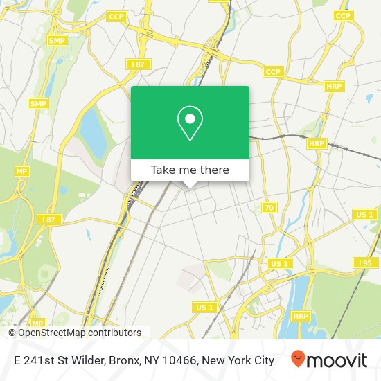 Mapa de E 241st St Wilder, Bronx, NY 10466