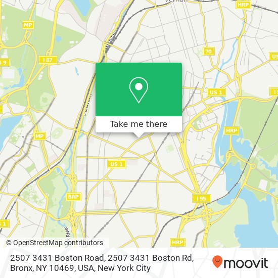 2507 3431 Boston Road, 2507 3431 Boston Rd, Bronx, NY 10469, USA map