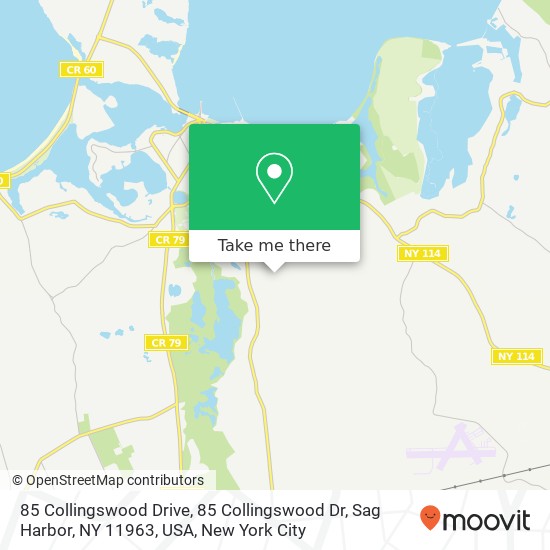 Mapa de 85 Collingswood Drive, 85 Collingswood Dr, Sag Harbor, NY 11963, USA