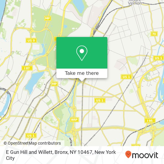 Mapa de E Gun Hill and Willett, Bronx, NY 10467
