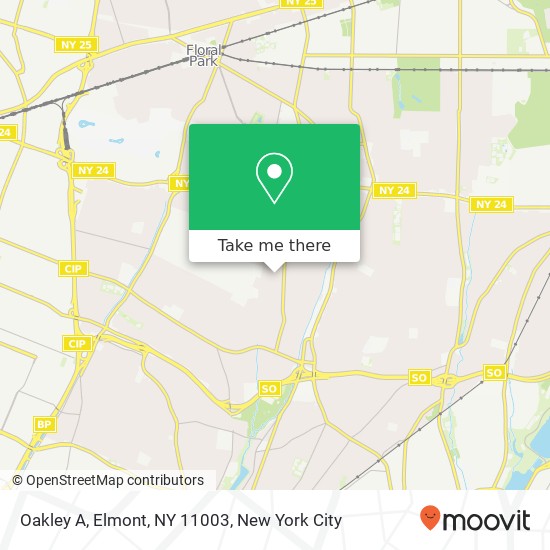 Mapa de Oakley A, Elmont, NY 11003