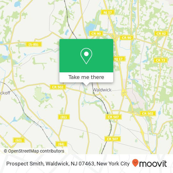 Mapa de Prospect Smith, Waldwick, NJ 07463