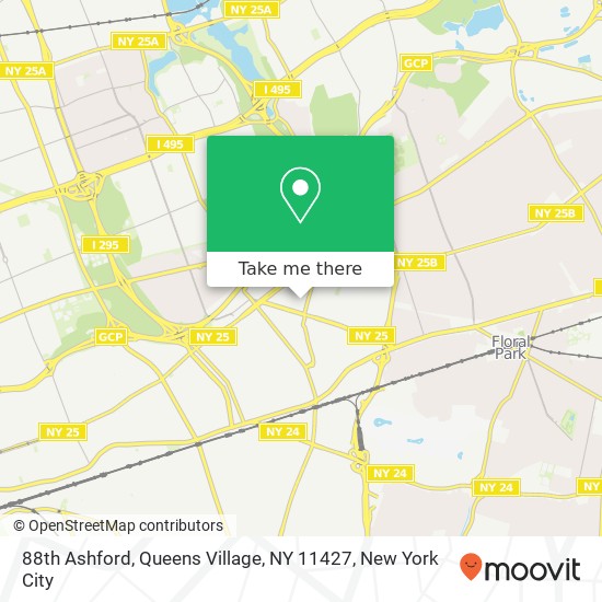 Mapa de 88th Ashford, Queens Village, NY 11427