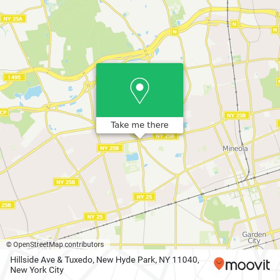 Mapa de Hillside Ave & Tuxedo, New Hyde Park, NY 11040