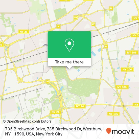 Mapa de 735 Birchwood Drive, 735 Birchwood Dr, Westbury, NY 11590, USA