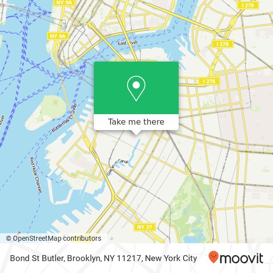 Mapa de Bond St Butler, Brooklyn, NY 11217