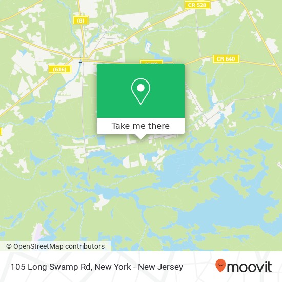 Mapa de 105 Long Swamp Rd, New Egypt, NJ 08533