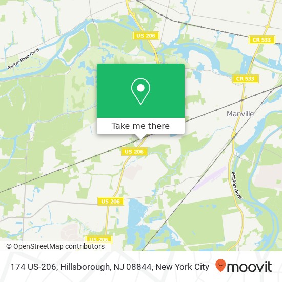 Mapa de 174 US-206, Hillsborough, NJ 08844