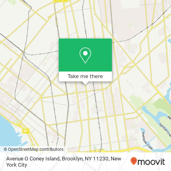Mapa de Avenue O Coney Island, Brooklyn, NY 11230