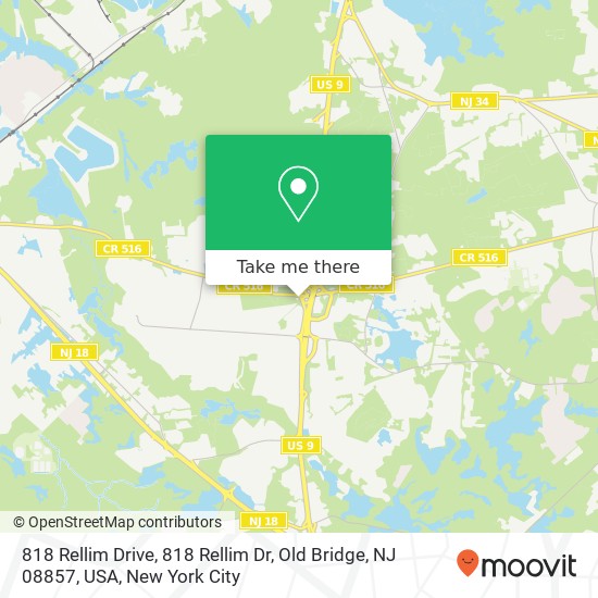 818 Rellim Drive, 818 Rellim Dr, Old Bridge, NJ 08857, USA map