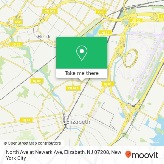 North Ave at Newark Ave, Elizabeth, NJ 07208 map