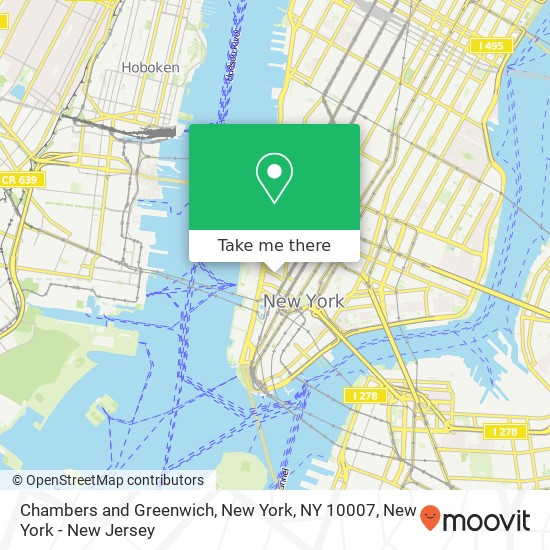 Mapa de Chambers and Greenwich, New York, NY 10007