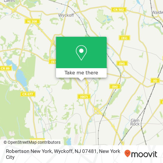 Mapa de Robertson New York, Wyckoff, NJ 07481