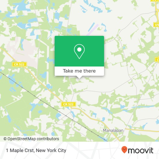Mapa de 1 Maple Crst, Manalapan Twp, NJ 07726