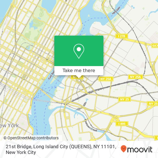 Mapa de 21st Bridge, Long Island City (QUEENS), NY 11101
