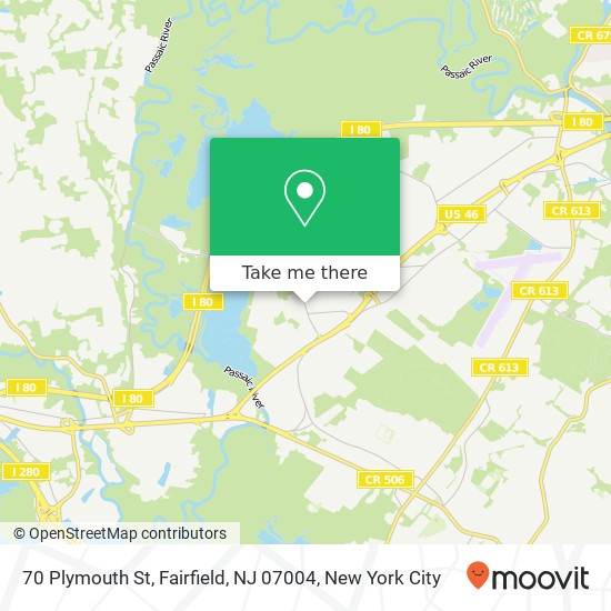 Mapa de 70 Plymouth St, Fairfield, NJ 07004
