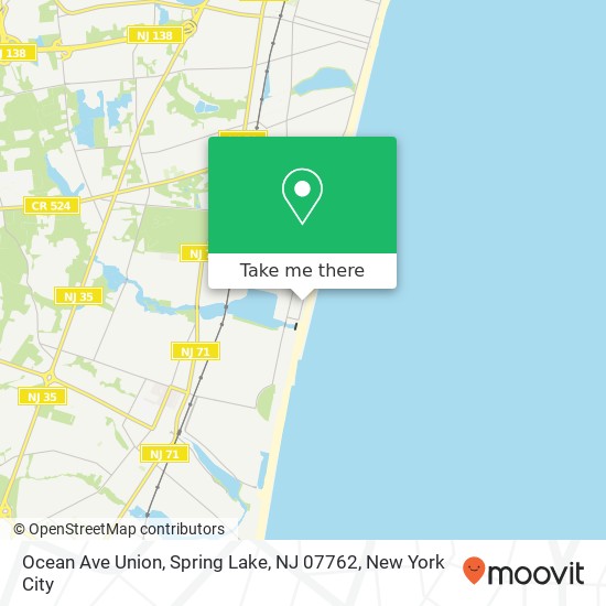 Mapa de Ocean Ave Union, Spring Lake, NJ 07762