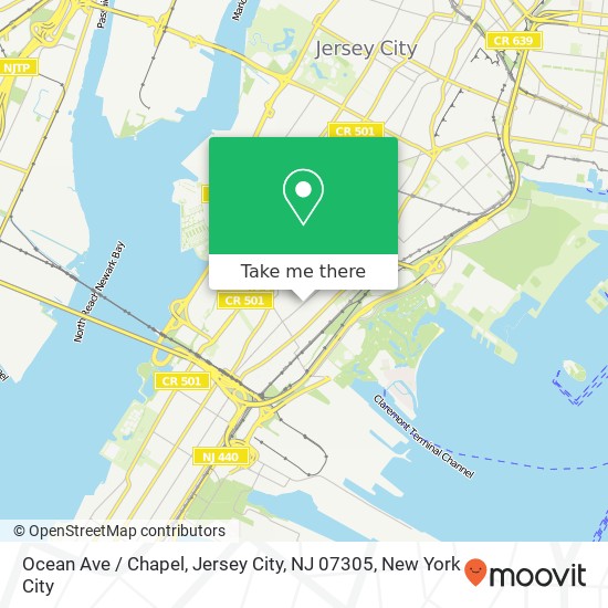 Mapa de Ocean Ave / Chapel, Jersey City, NJ 07305