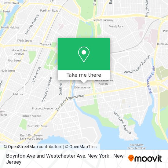 Boynton Ave and Westchester Ave map