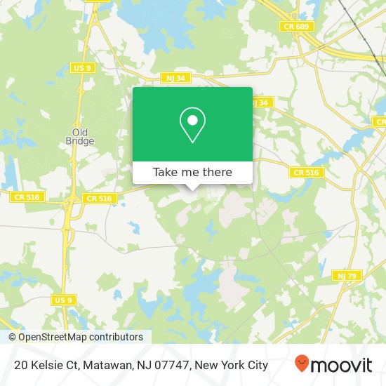 Mapa de 20 Kelsie Ct, Matawan, NJ 07747