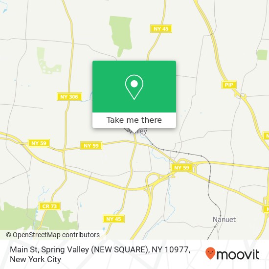 Mapa de Main St, Spring Valley (NEW SQUARE), NY 10977