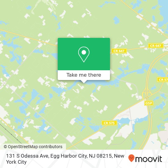 Mapa de 131 S Odessa Ave, Egg Harbor City, NJ 08215