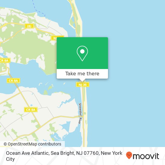 Mapa de Ocean Ave Atlantic, Sea Bright, NJ 07760