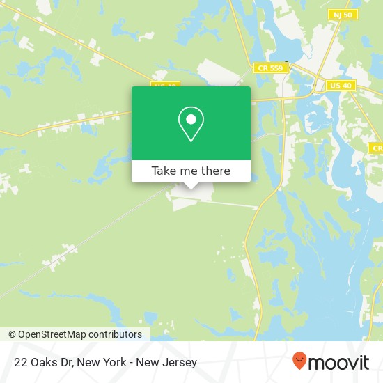 Mapa de 22 Oaks Dr, Mays Landing, NJ 08330