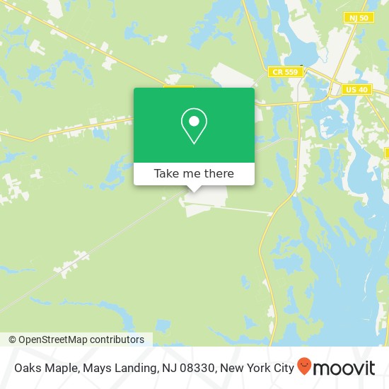 Mapa de Oaks Maple, Mays Landing, NJ 08330