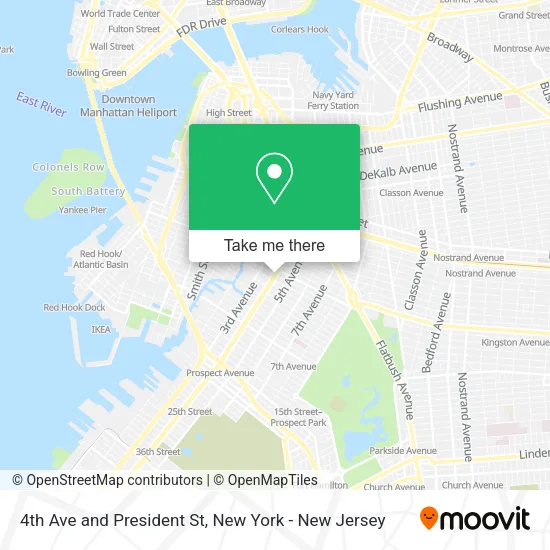 4th Ave and President St map