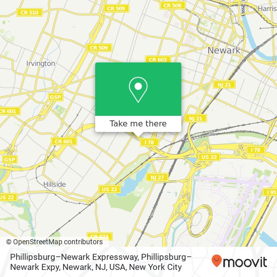 Phillipsburg–Newark Expressway, Phillipsburg–Newark Expy, Newark, NJ, USA map