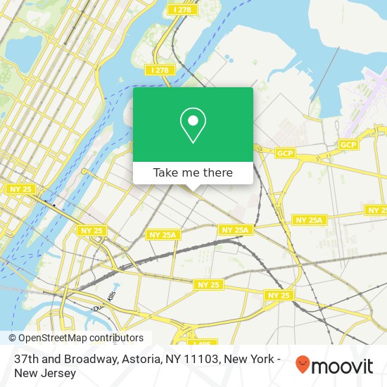 Mapa de 37th and Broadway, Astoria, NY 11103