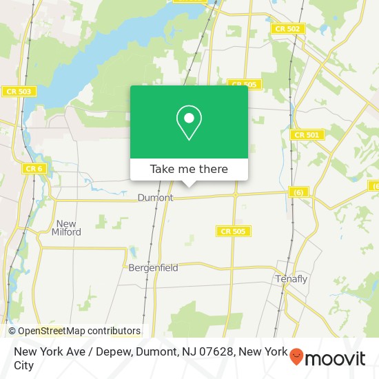 New York Ave / Depew, Dumont, NJ 07628 map