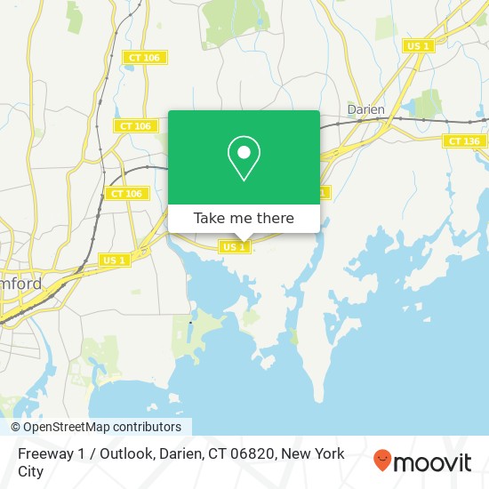 Freeway 1 / Outlook, Darien, CT 06820 map