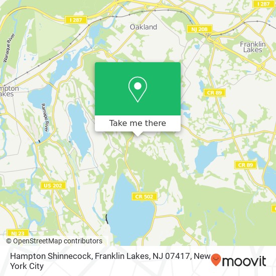 Mapa de Hampton Shinnecock, Franklin Lakes, NJ 07417