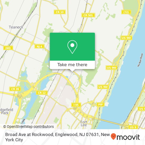 Mapa de Broad Ave at Rockwood, Englewood, NJ 07631