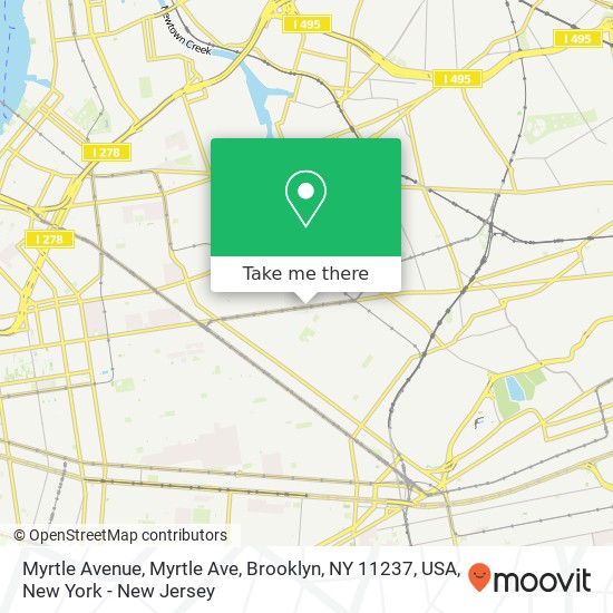 Myrtle Avenue, Myrtle Ave, Brooklyn, NY 11237, USA map
