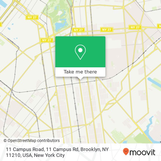 Mapa de 11 Campus Road, 11 Campus Rd, Brooklyn, NY 11210, USA