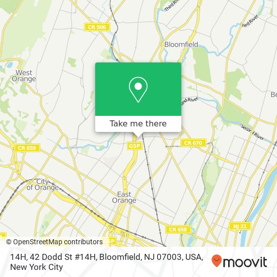 14H, 42 Dodd St #14H, Bloomfield, NJ 07003, USA map