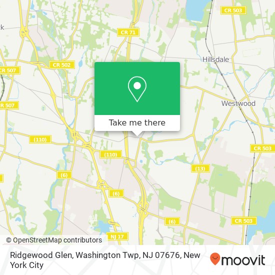 Mapa de Ridgewood Glen, Washington Twp, NJ 07676