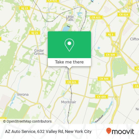 Mapa de AZ Auto Service, 632 Valley Rd