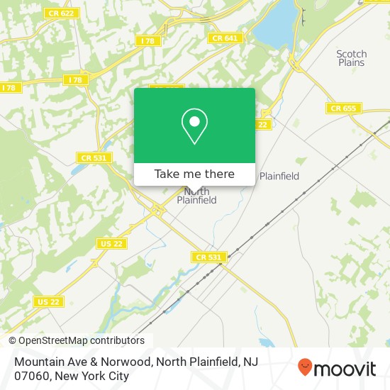 Mapa de Mountain Ave & Norwood, North Plainfield, NJ 07060