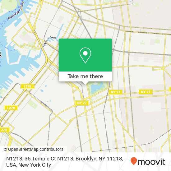 N1218, 35 Temple Ct N1218, Brooklyn, NY 11218, USA map
