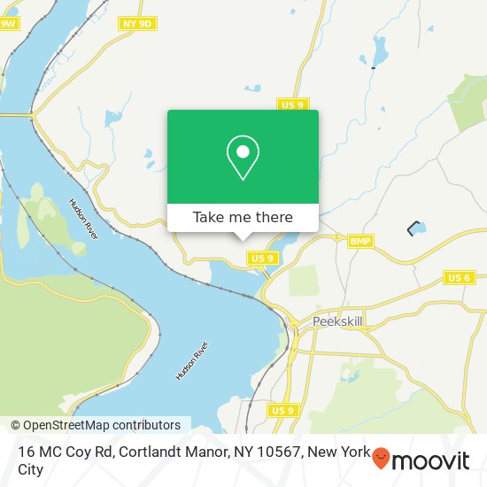 Mapa de 16 MC Coy Rd, Cortlandt Manor, NY 10567