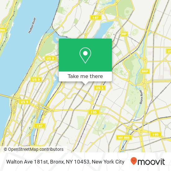 Walton Ave 181st, Bronx, NY 10453 map